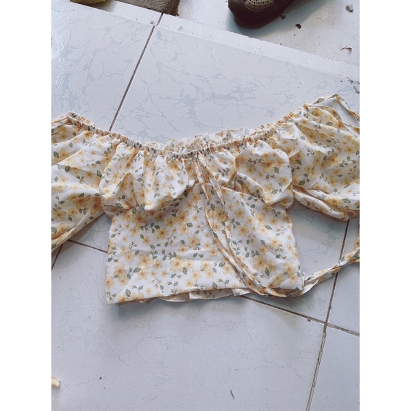 ÁO HOA CROPTOP TAY PHỒNG