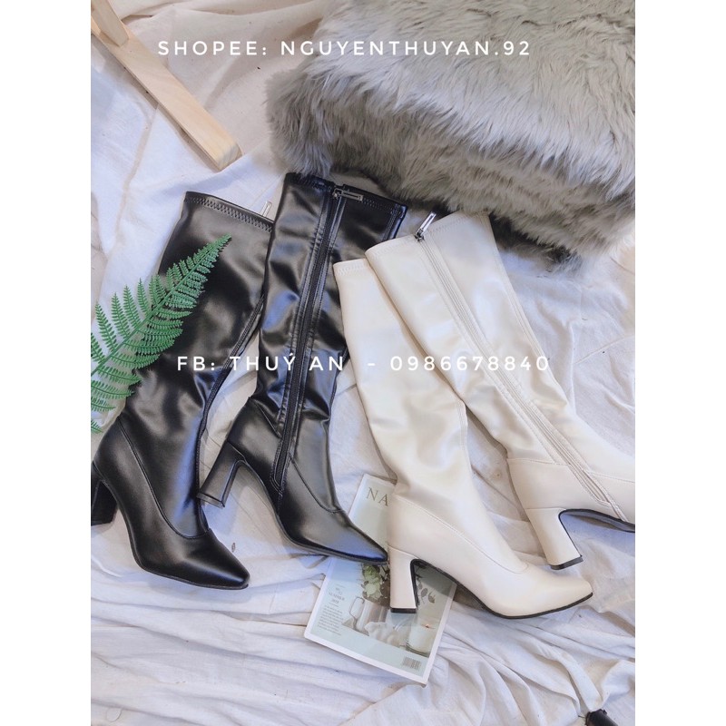 Bốt da đùi gót 7cm