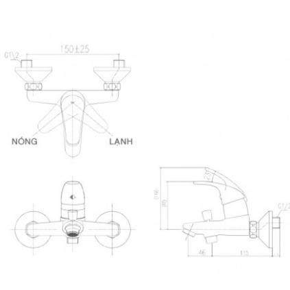 Vòi Sen Tắm Inax Nóng Lạnh BFV-1303S, bảo hành chính hãng 02 năm