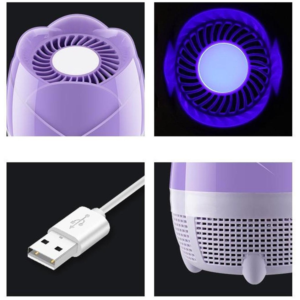 Đèn bắt muỗi côn trùng cổng USB❤Bảo hành 6 tháng❤An toàn trẻ em❤chọn hình Nụ Hoa kiêm đèn ngủ led thông minh
