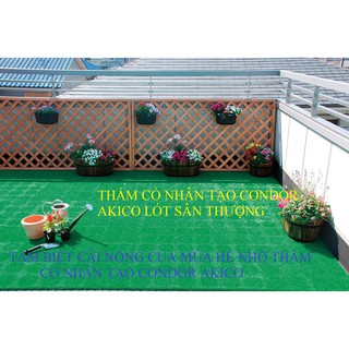 Combo 10 Thảm cỏ nhân tạo 30cmx30cm Made in Japan- Green lắp ghép dễ dàng hồ bơi, sân thượng... CONDOR JP