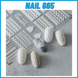 Sticker Noenl dán móng tay , Sticker nail lụa noel 5D cao cấp