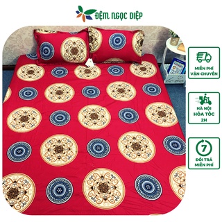 Bộ ga chun bọc đệm M2 2M hoặc 2M2 2M kèm 2 vỏ gối nằm cotton poly giá xả kho