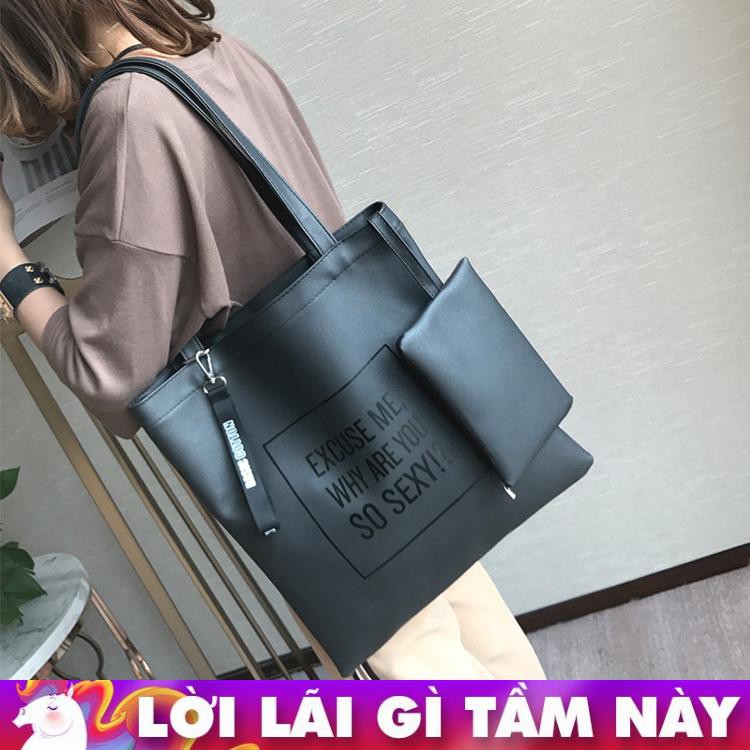 Bộ Combo Túi Tote Hàn Quốc Tặng Kèm Ví Cầm Tay