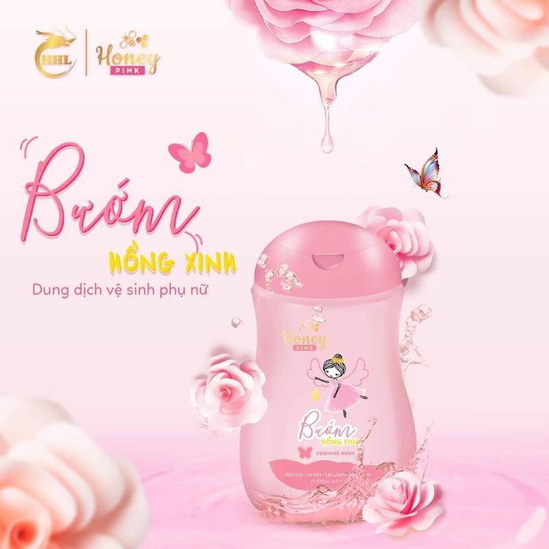 Dung Dich Vệ Sinh Honey Pink - Bướm Hồng Xinh 200ml CHÍNH HÃNG 100%