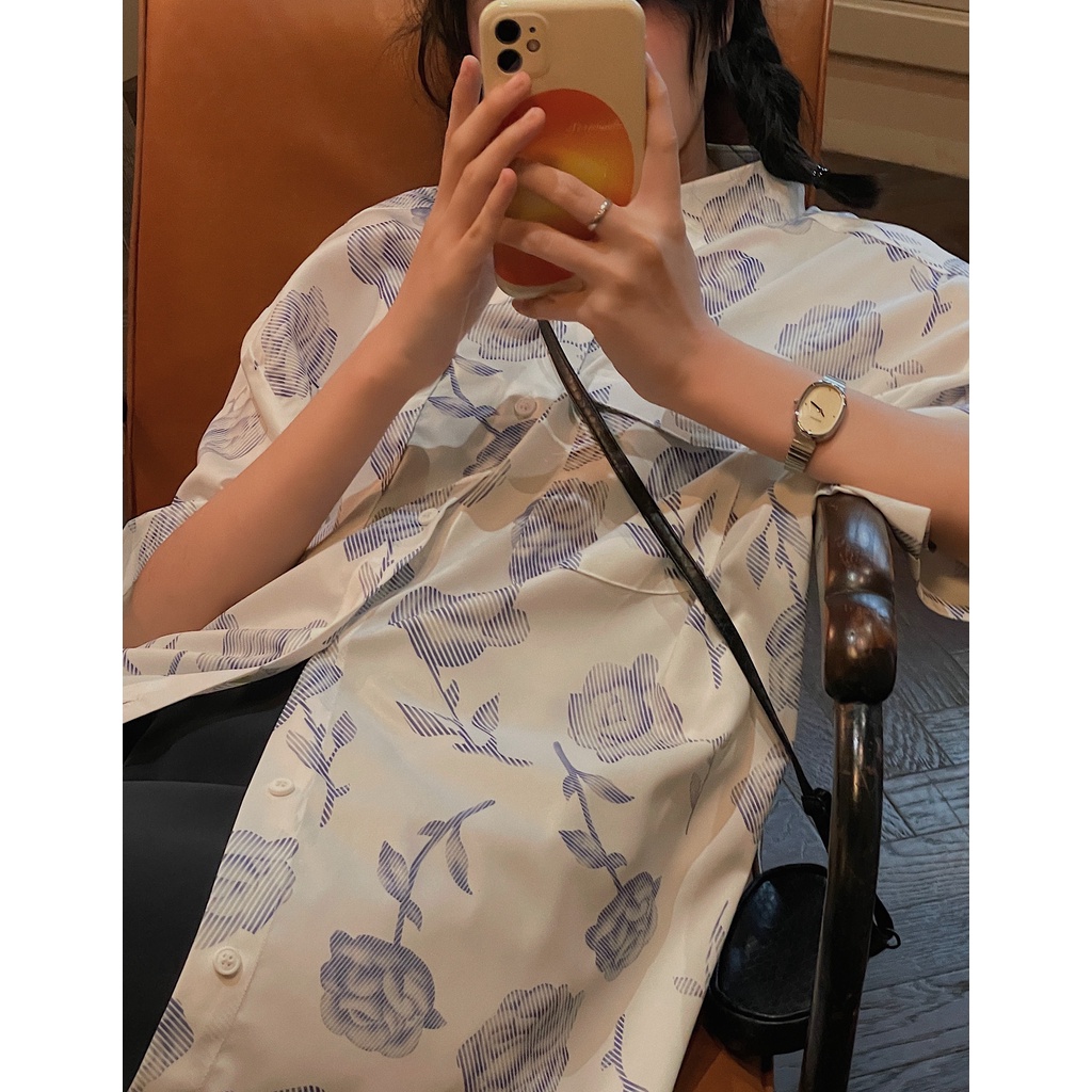 NRVP Áo Sơ Mi Dáng Rộng Thời Trang Hàn Quốc Cá Tính Cho Nữ