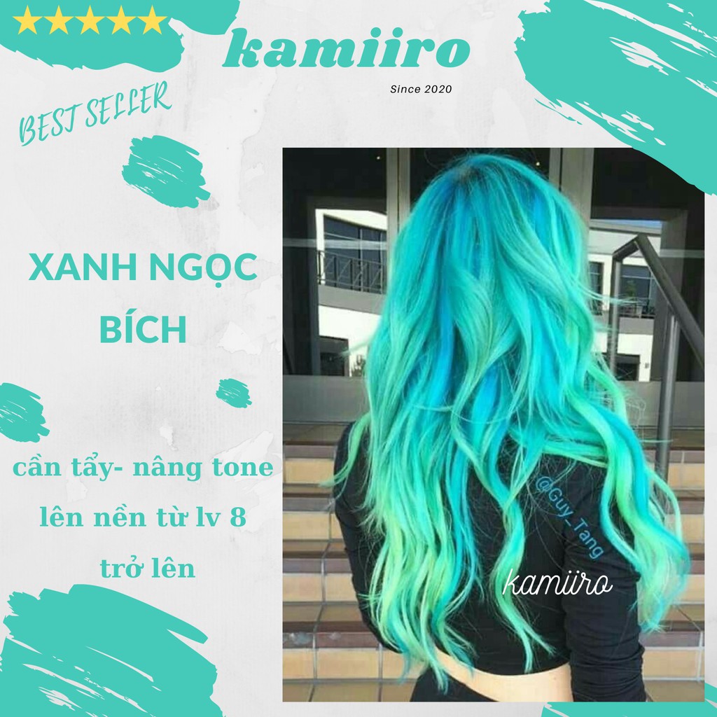 (PHỦ BÓNG ) Thuốc nhuộm tóc màu XANH TIÊN CÁ