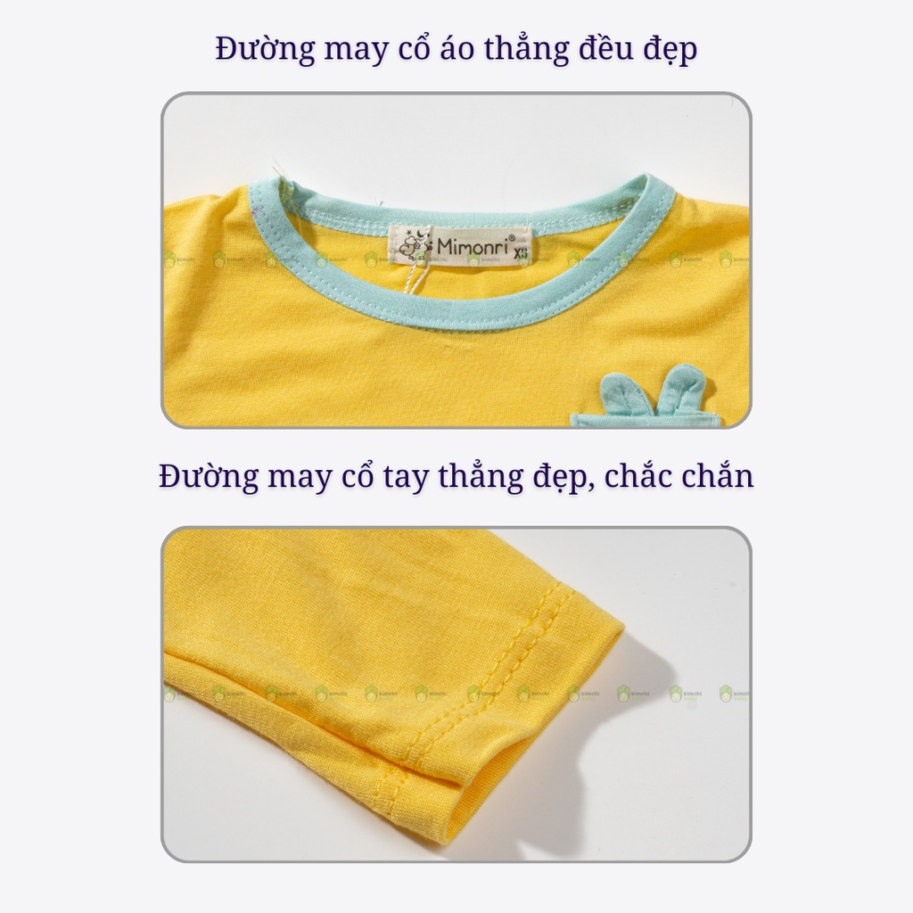Bộ Dài Tay Bé Gái, Bé Trai KIMCHIBABY Vải Thun Lạnh Hoạ Tiết Túi Ngực Tai Thú, Bộ Quần Áo Trẻ Em Thu Đông KWTD2211