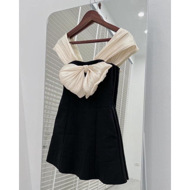 [HÀNG SẴN]VÁY-ĐẦM PHỐI TƠ ORGANZA NƠ NGỰC SIÊU XINH