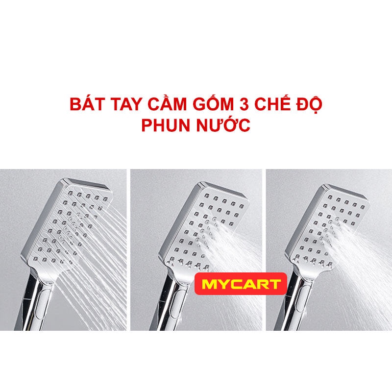 Bộ Sen cây tắm đứng, Sen vòi tắm nóng lạnh INOX 304 Cao cấp 4 Núm Xoay - Hàng mới 2022