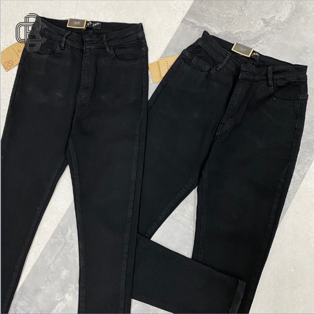 Quần jean đen - Quần bò nữ big size ống bó dáng ôm vải jean cotton co giãn SK05 - La’coba