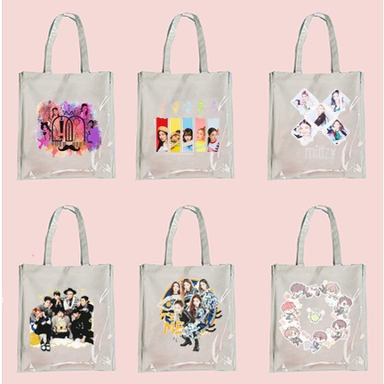 Túi tote GOT7 MAMAMOO ITZY RED VELVET PVC trong TTP38 túi tote thần tượng idol kpop