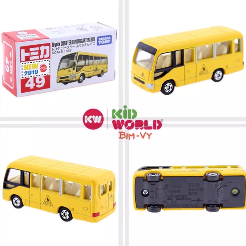 Xe mô hình Tomica Box Toyota Coaster Kindergarten Bus. MS: 825. Tỷ lệ 1:89.