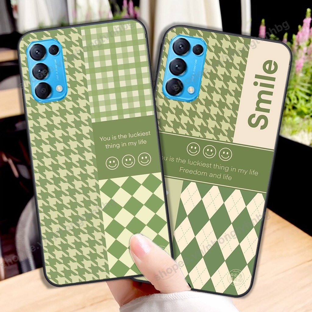 Ốp lưng Oppo Reno5 4G / Reno5 5G / Reno 5 trái tim gấu thể thao , smile mặt cười cực cute