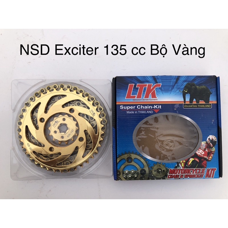 Nhông sên dĩa LTK Ex 135 Nhập khẩu 100% thái lan nguyên bộ vàng