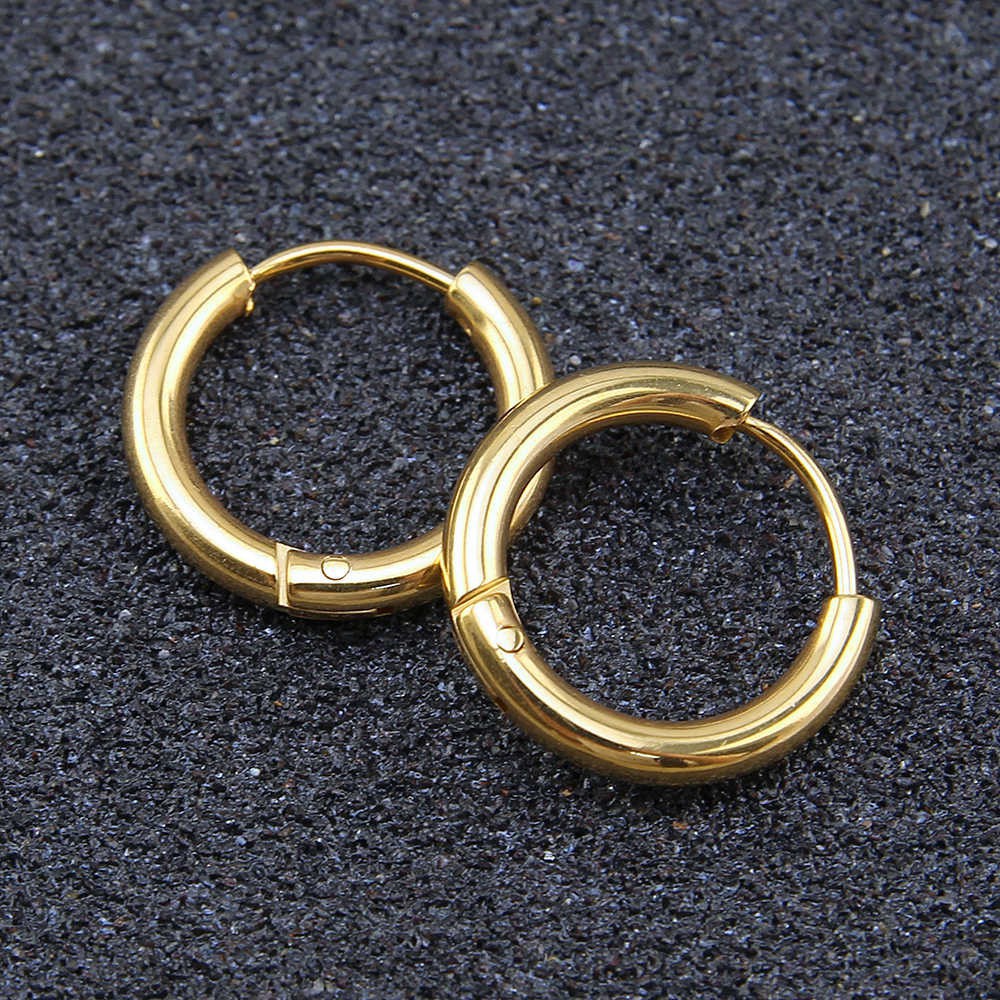 KHUYÊN TRƠN màu vàng, khuyên tròn màu đen loại chuẩn 2,5mm, titan không gỉ, unisex