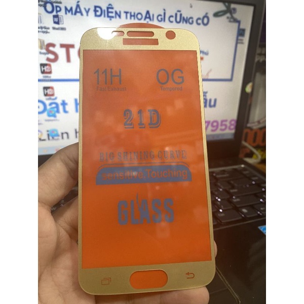 Miếng dán cường lực Samsung S7 full vàng