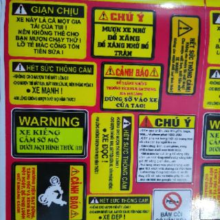 Tem dán biển cảnh báo