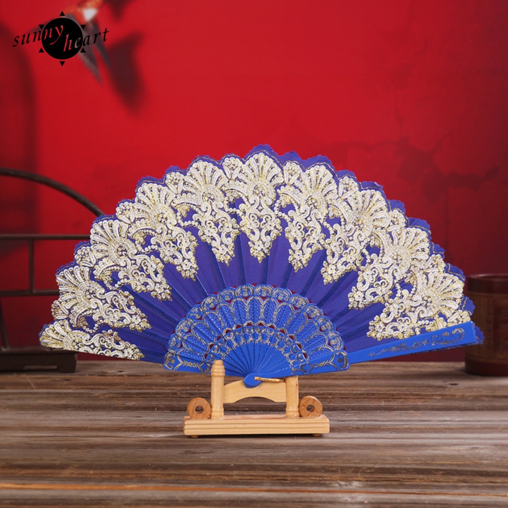 Quạt Xếp Cầm Tay Trọng Lượng Nhẹ In Họa Tiết Hoa Cho Đám Cưới