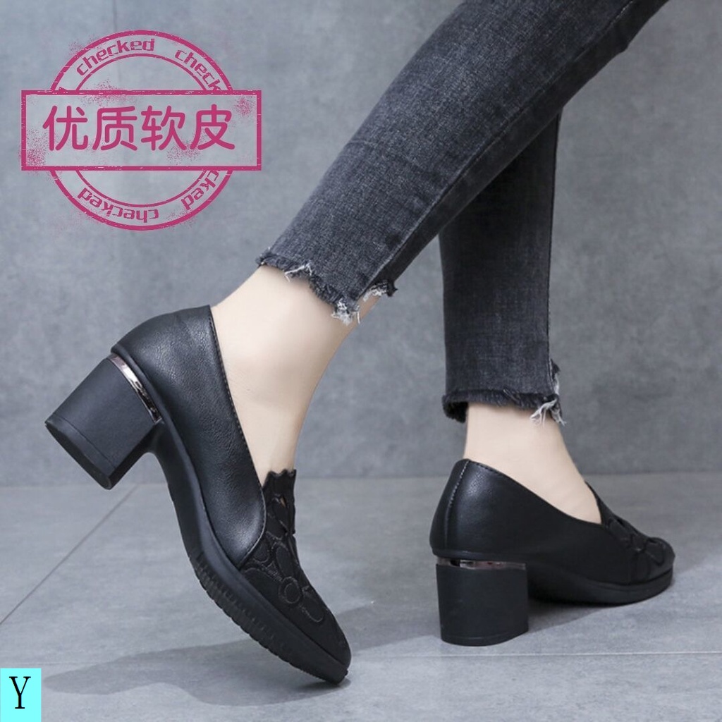 Giày Da Mềm Đế Dày Thoáng Khí Thêu Họa Tiết Thời Trang Công Sở 20 22 Cho Nữ