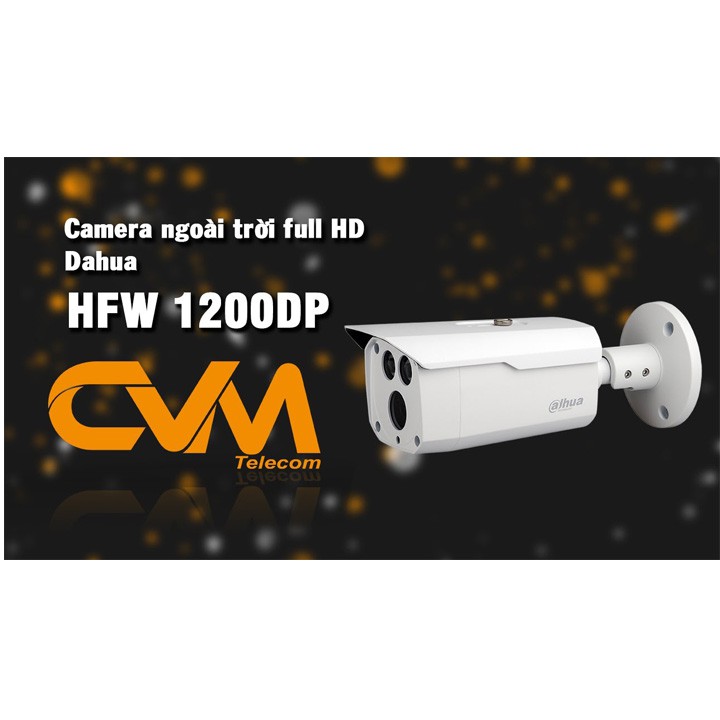 Camera HDCVI Dahua HAC-HFW1200DP 2MP Thân trụ , hồng ngoài 80m, ảnh full HD Hàng chính hãng - Bảo hành 24 tháng