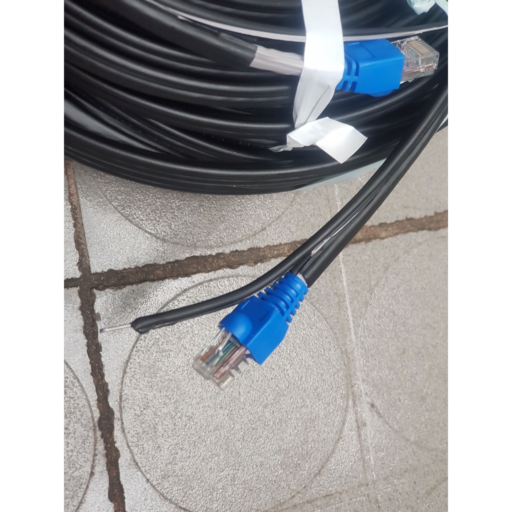 25m/30m/35m/40m Cáp mạng ngoài trời DELTALINK chuẩn Cat6 lõi lớn 23AWG bấm sẵn đầu kết nối có dây thép gia cường