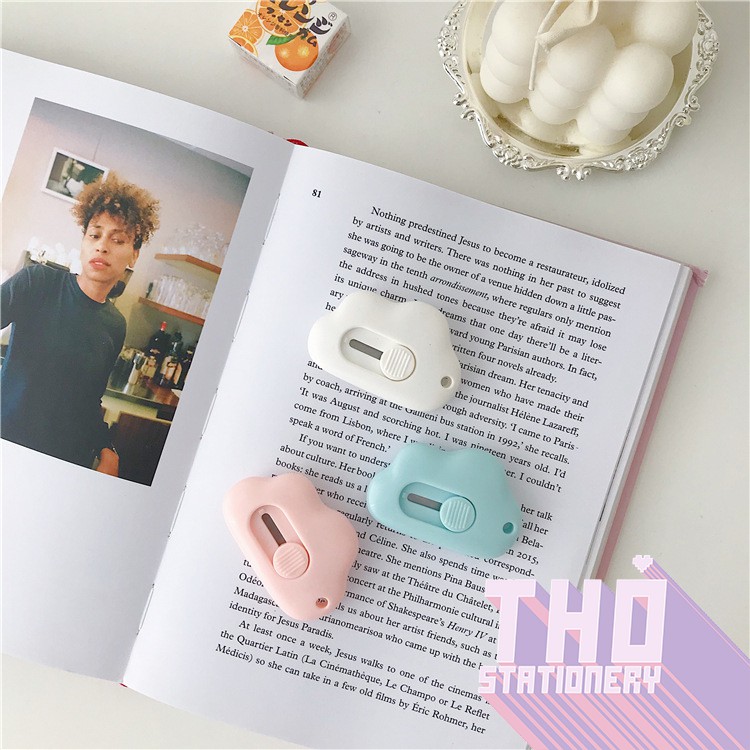 Dao Rọc Giấy Mini Cute Chân Mèo Đám Mây Nhỏ  Cắt Giấy Sticker Hình Dán Bàn Học Phụ Kiện Decor Trang Trí Bullet Journal