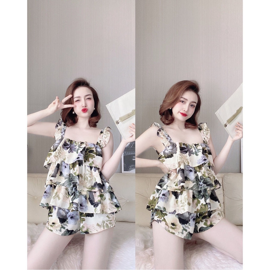 Đồ Ngủ Sexy Nữ, Bộ Ngủ Mango 3 Tầng Chất Cực Mát Dưới 70Kg | BigBuy360 - bigbuy360.vn
