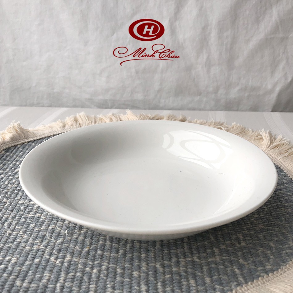 Đĩa Sâu Lòng Miệng Loe Sứ Cao Cấp Minh Châu DL07