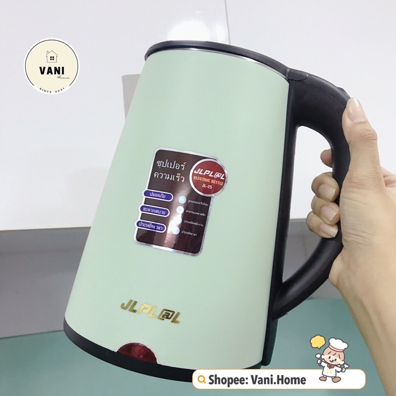 Bình đun siêu tốc Thái 2.5L JL mới 2021 màu Pastel nhám cực xịn - Ấm đun siêu tốc inox 2500ml 2 lớp chống nóng Hồng Xanh