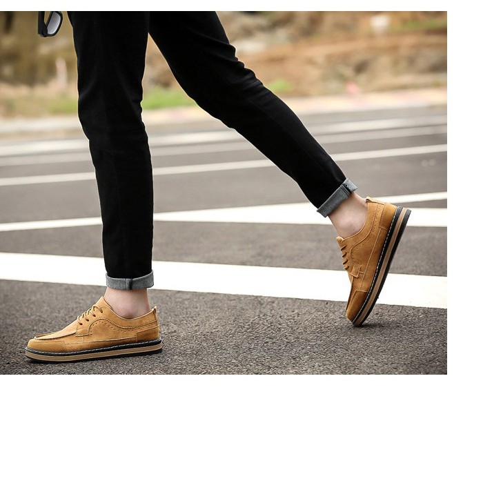 Giày Buck Da Lộn Màu Da Bò