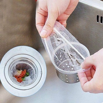 100 chiếc túi lọc rác tránh tắc cống bồn rửa