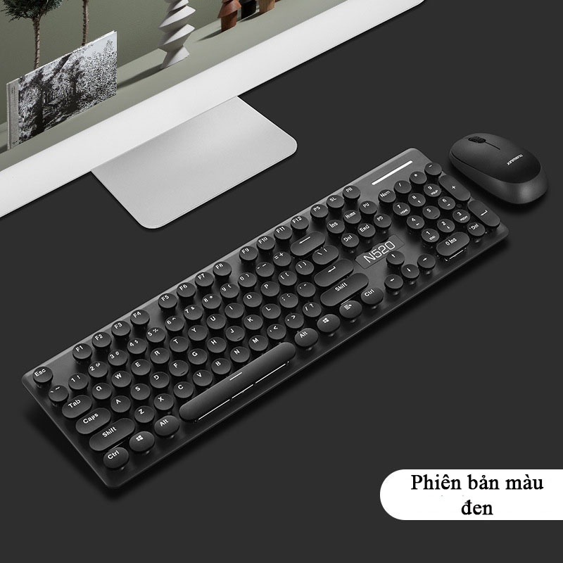 Bộ Bàn phím và chuột không dây Wireless Xingmen N520 thiết kế chống tia nước, siêu cute - Combo phím chuột không dây