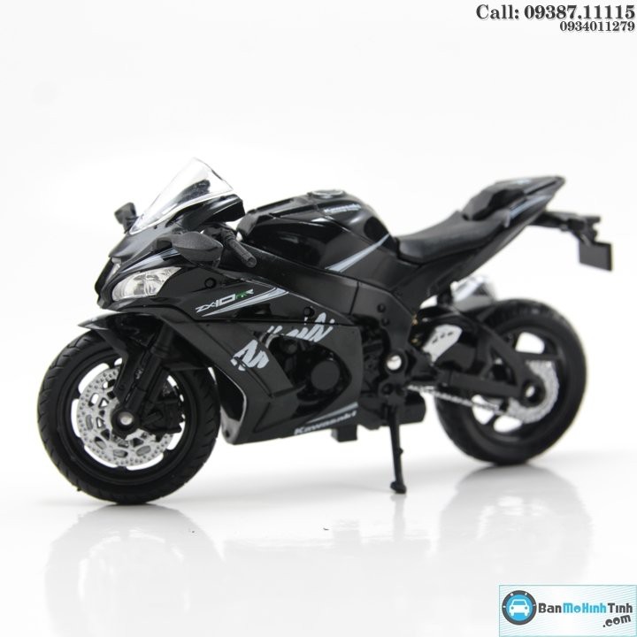 Mô hình xe mô tô Kawasaki Ninja ZX-10R 1:18 Welly Black