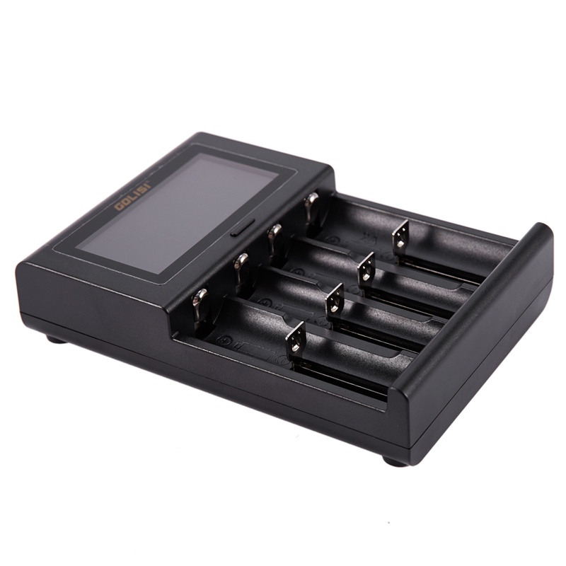 Cục Sạc Nhanh Thông Minh Golisi I4 2.0A Màn Hình Lcd Cho Pin Li-Ion 18650 26650 20700 Aa Aaa