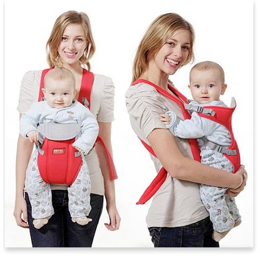 Địu em bé 4 tư thế baby carrier xanh