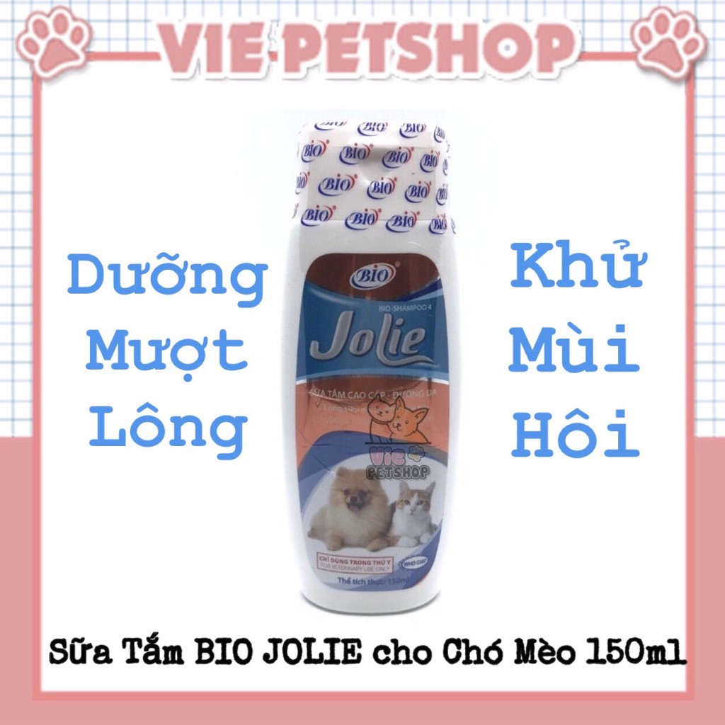 [CHÍNH HÃNG] Sữa Tắm BIO JOLIE Dưỡng Lông, Khử Mùi Hôi cho Chó Mèo 150ml | Vie PETSHOP