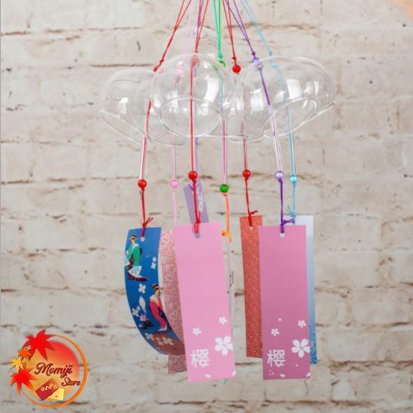 (XẢ KHO) Chuông gió Nhật Bản Furin thủy tinh đẹp giá rẻ Aoba B