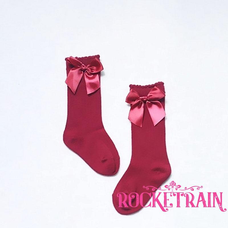 Vớ công chúa dài đến đầu gối có chi tiết nơ cho bé gái