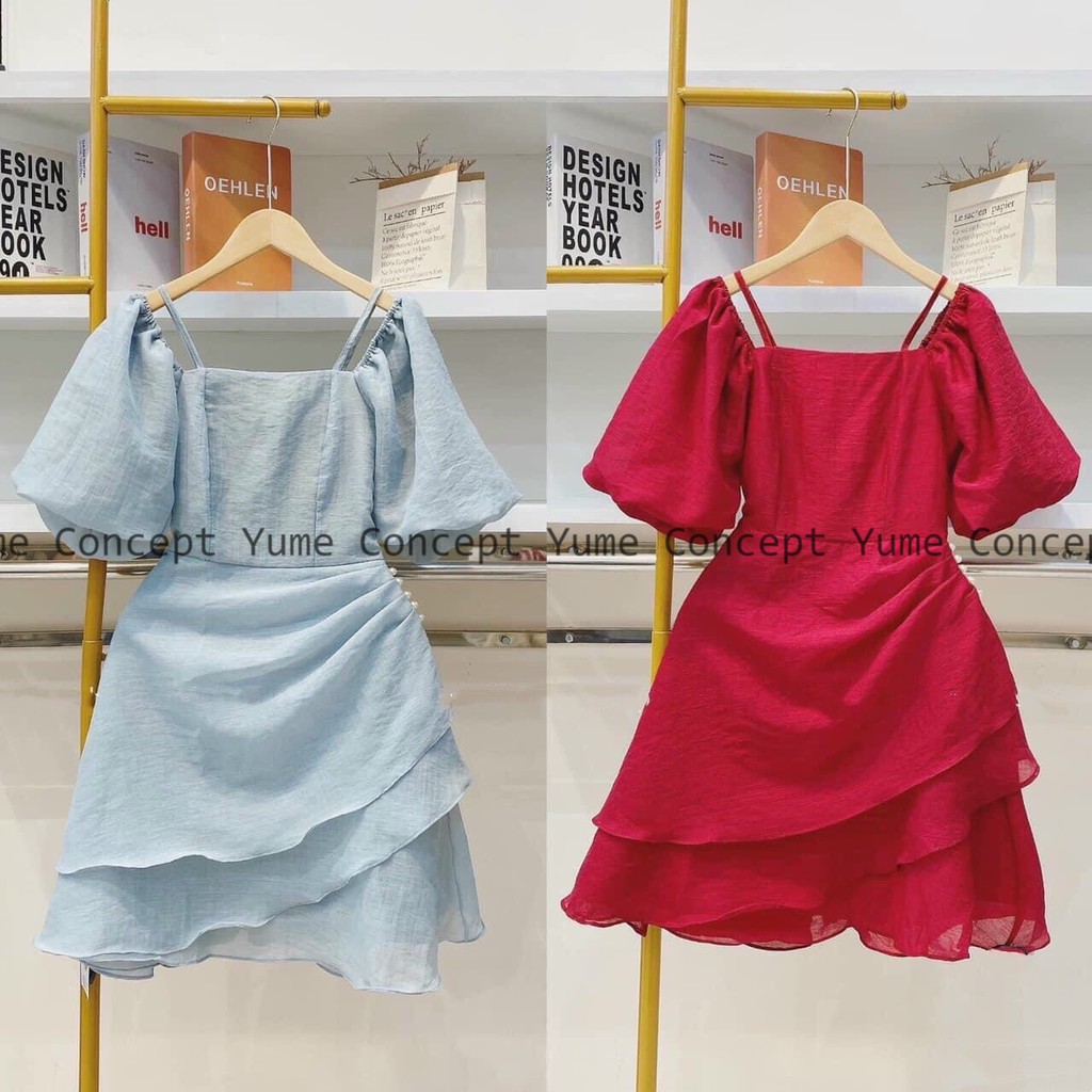 [Mã FATHANG5 giảm 10K đơn 50K]  Đầm tay phồng đính ngọc