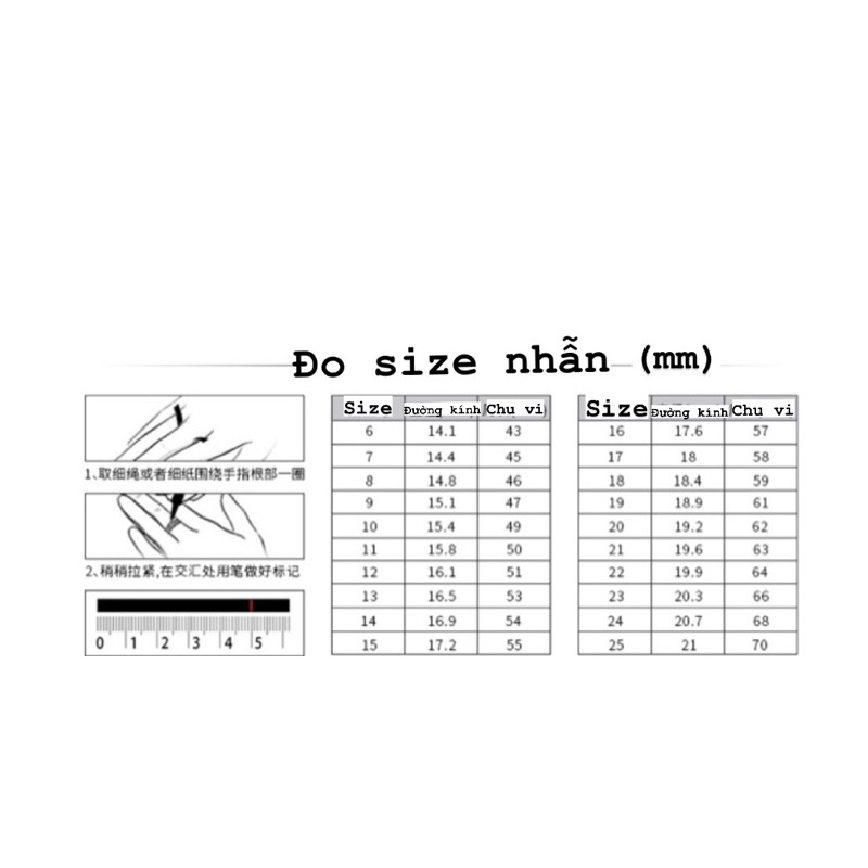 Nhẫn bling bling có size