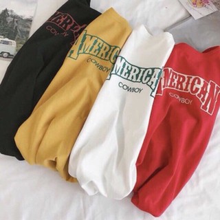 Áo thun tay lỡ American hot trend