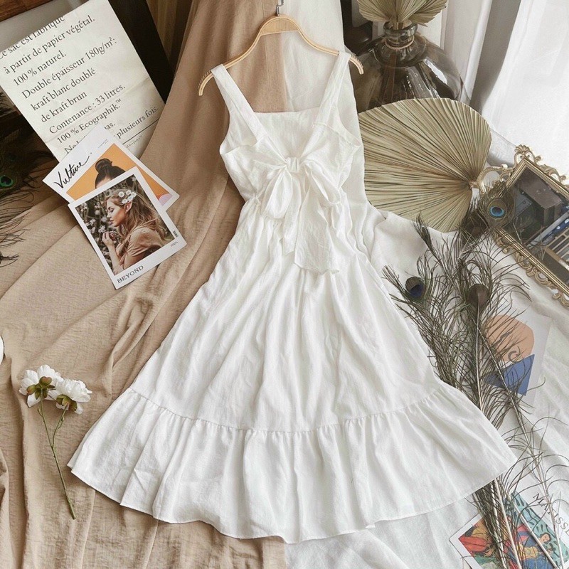 ĐẦM MAXI ĐUÔI CÁ CỘT NƠ LƯNG