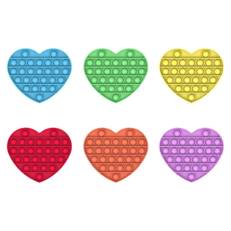 Đồ Chơi Bảng Nhấn Bong Bóng Giảm Căng Thẳng Hình Trái Tim Màu Sắc Tươi Sáng 5Inch