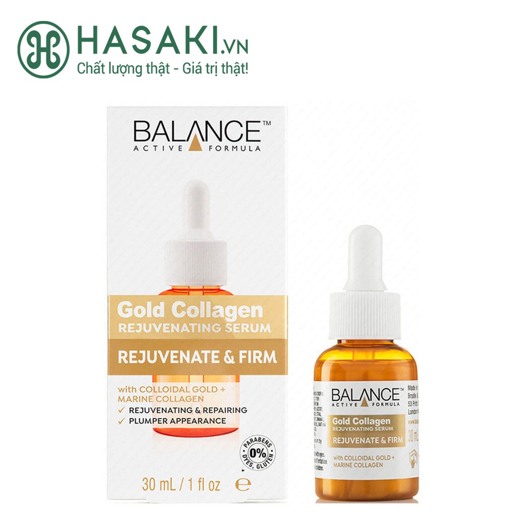 Serum Dưỡng Căng Bóng Da, Ngừa Lão Hóa Balance Active Formula Gold Collagen Rejuvenating Serum 30ml