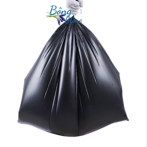 1kg Túi bọc rác Công Nghiệp PE bóng BONGSTORE, Bao đựng rác thải cuộn màu đen