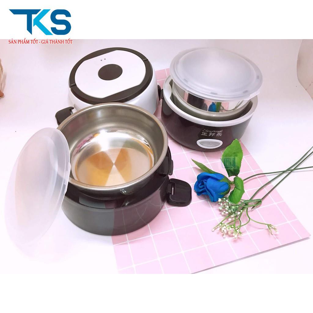 Hộp cơm 3 tầng cắm điện inox 304 vừa nấu cơm vừa hâm nóng siêu tốc đa năng loại xịn