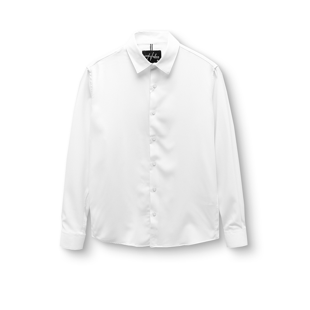 Áo sơ mi nam dài tay HEBOZ chất vải gân xéo nhỏ mềm mịn ít nhăn, 4 màu trơn basic slimfit - 00001064