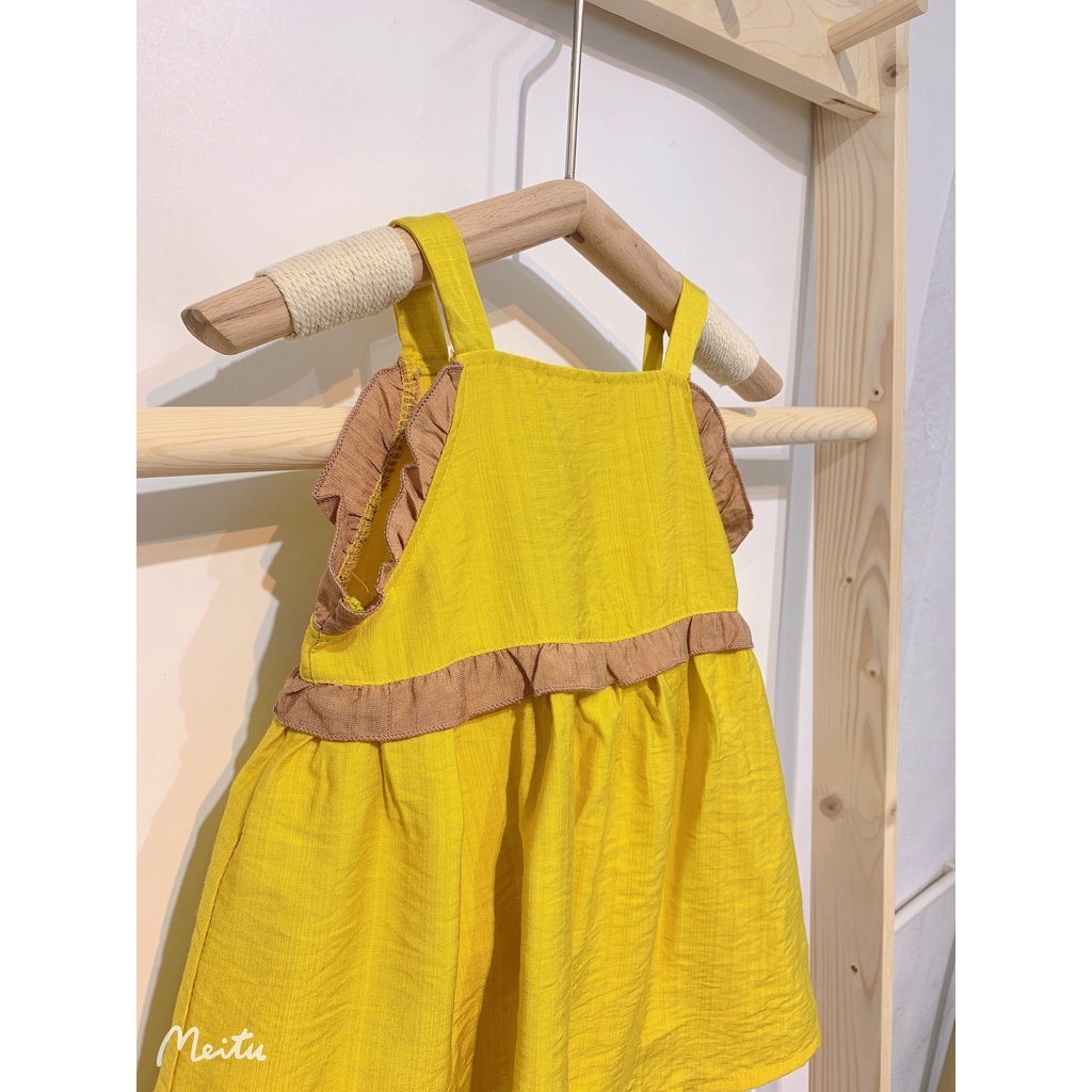 Đầm bé gái, Váy Bé Gái Dáng Xòe Công Chúa Bèo Ngực. Cho bé từ 7-20kg tuổi Hapykids 22.V031