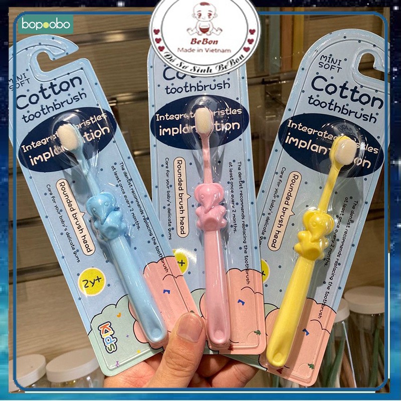 Bàn chải đánh răng cotton lông tơ siêu mềm cho bé trai/bé gái 5.0